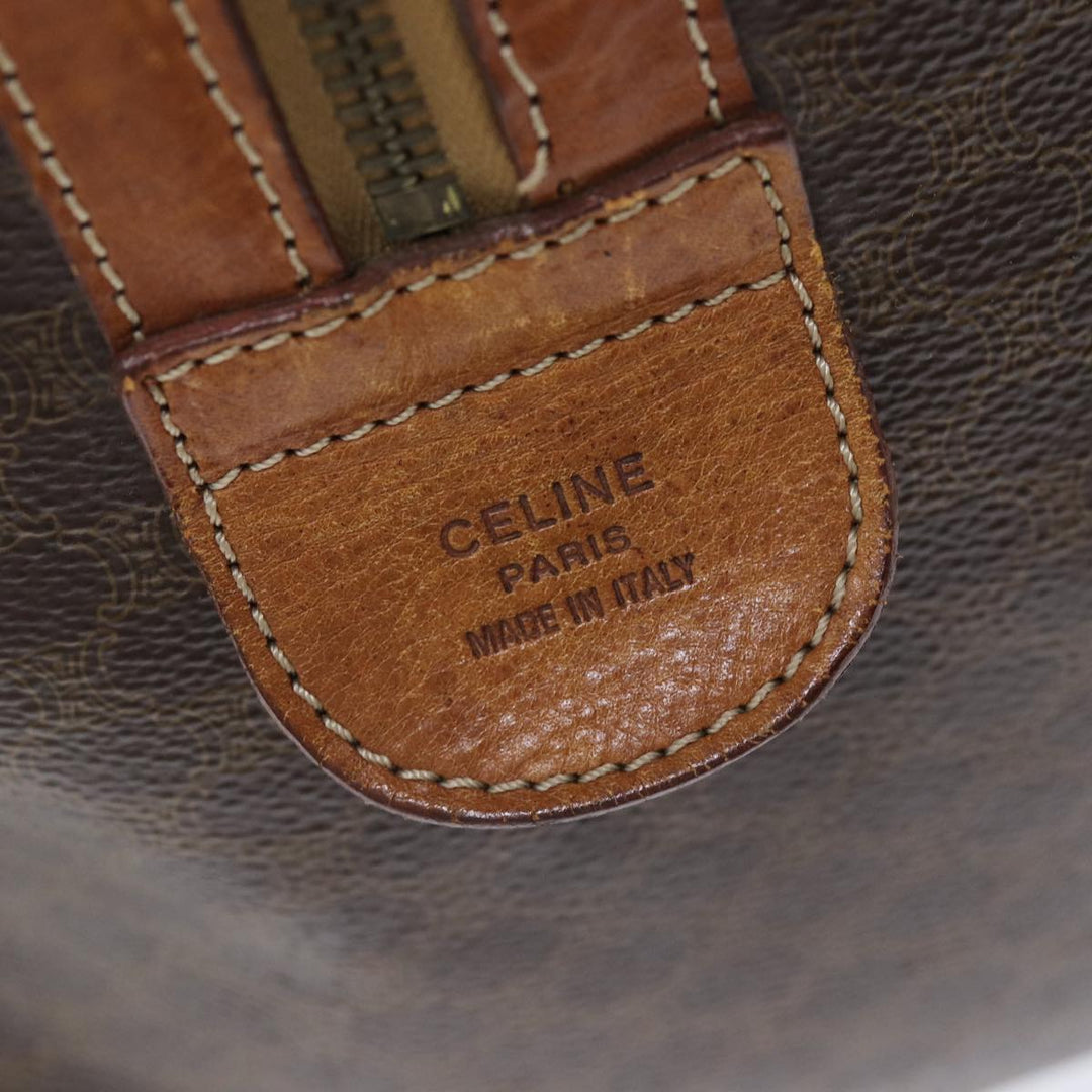Celine Macadam Canvas Boston Bag PVC Brown Auth mr172