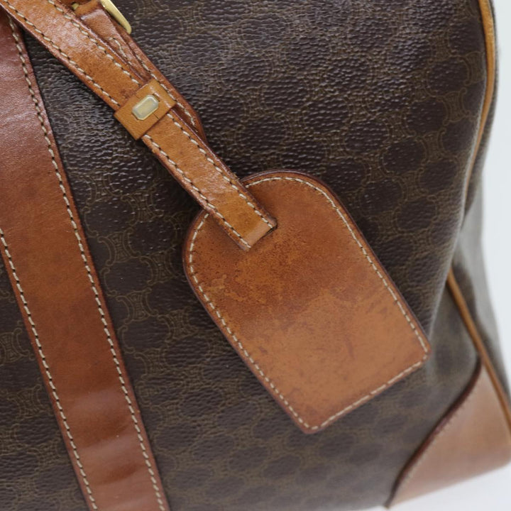 Celine Macadam Canvas Boston Bag PVC Brown Auth mr172