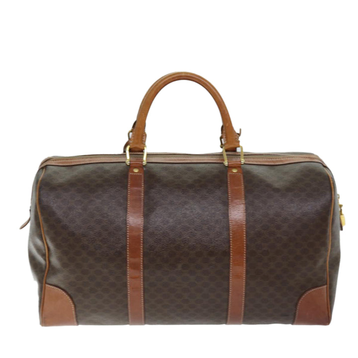 Celine Macadam Canvas Boston Bag PVC Brown Auth mr172