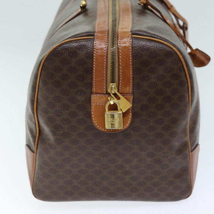 Celine Macadam Canvas Boston Bag PVC Brown Auth mr172