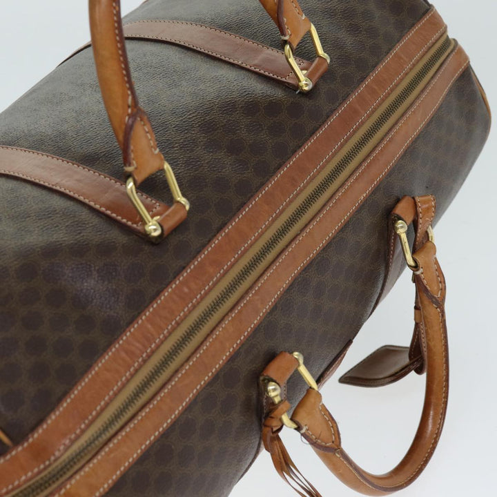 Celine Macadam Canvas Boston Bag PVC Brown Auth mr172