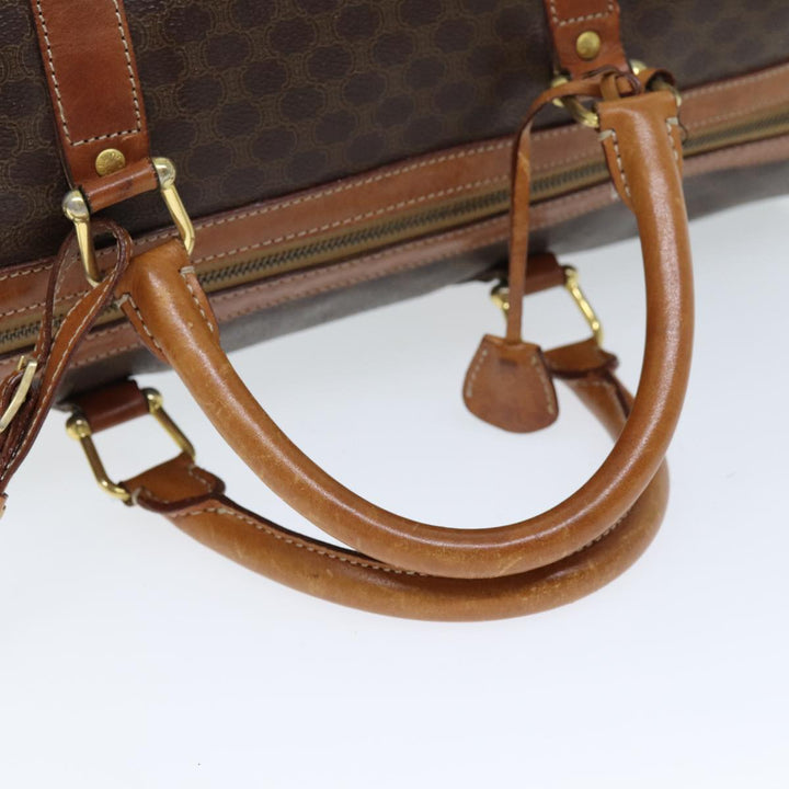 Celine Macadam Canvas Boston Bag PVC Brown Auth mr172