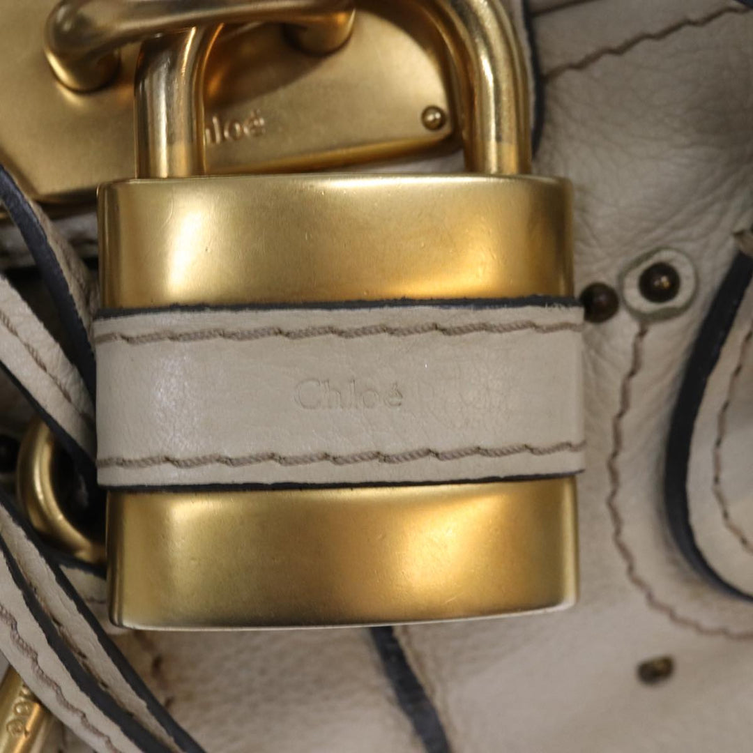Chloe Paddington Hand Bag Leather White mr195