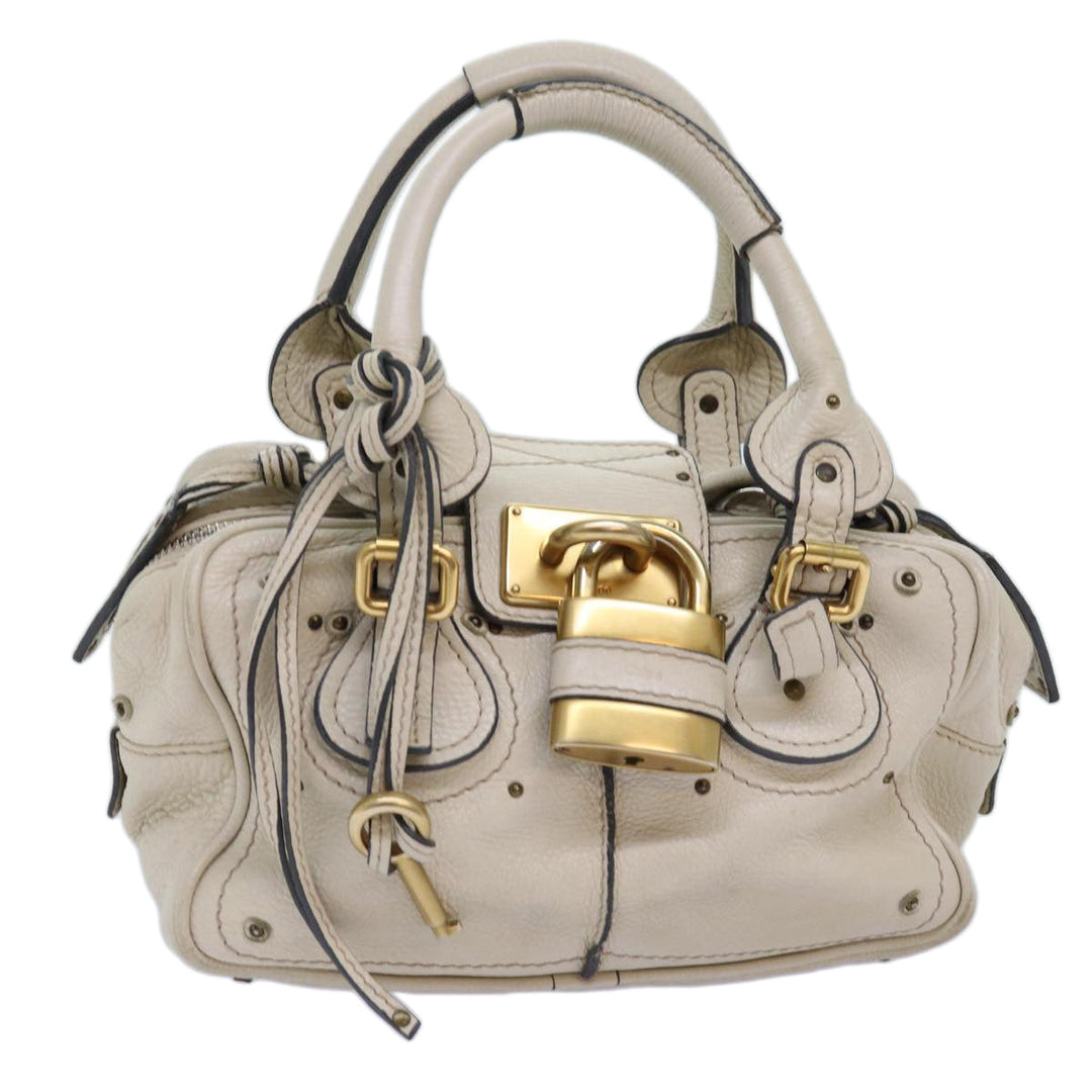 Chloe Paddington Hand Bag Leather White mr195