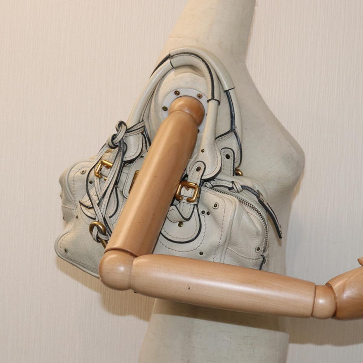 Chloe Paddington Hand Bag Leather White mr195