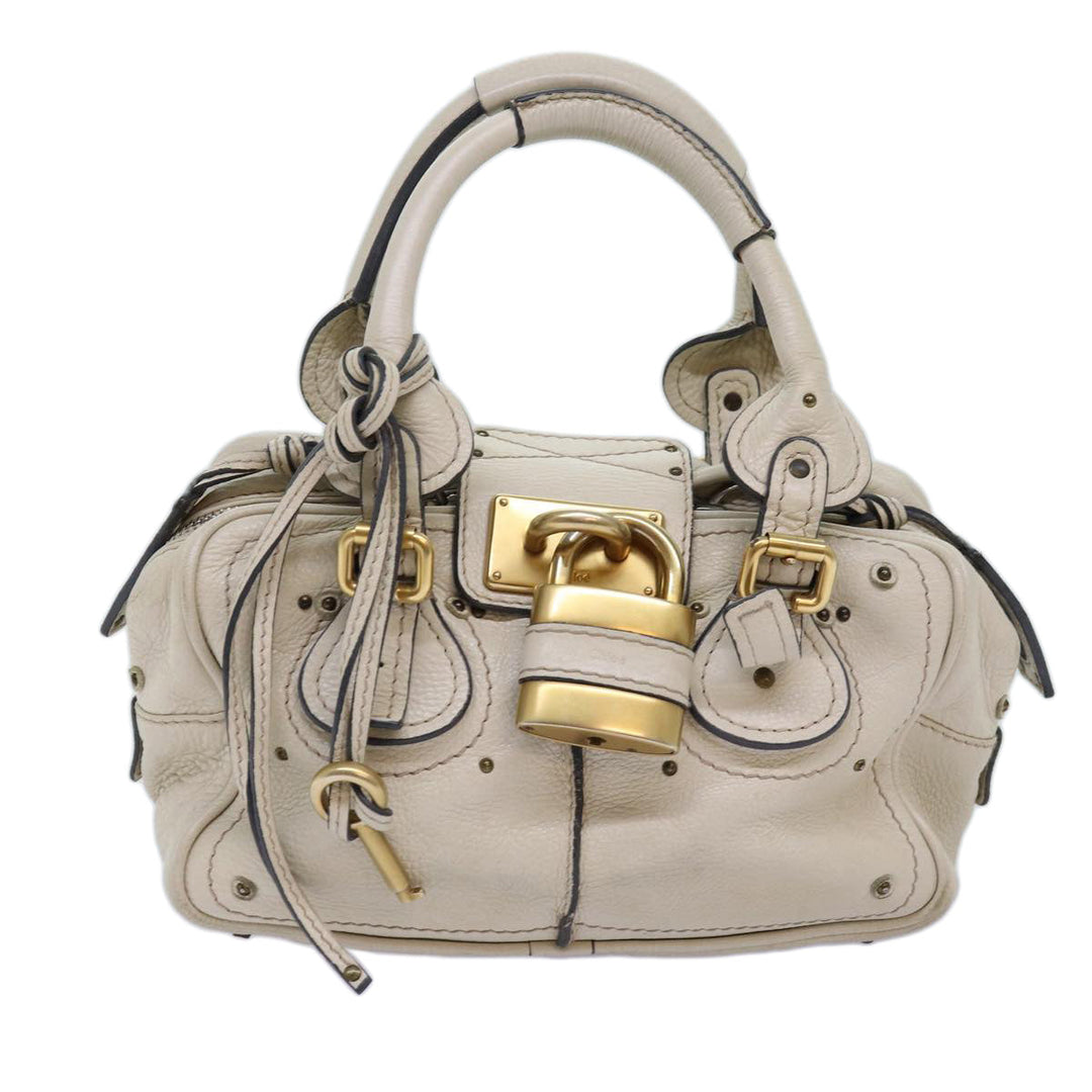 Chloe Paddington Hand Bag Leather White mr195
