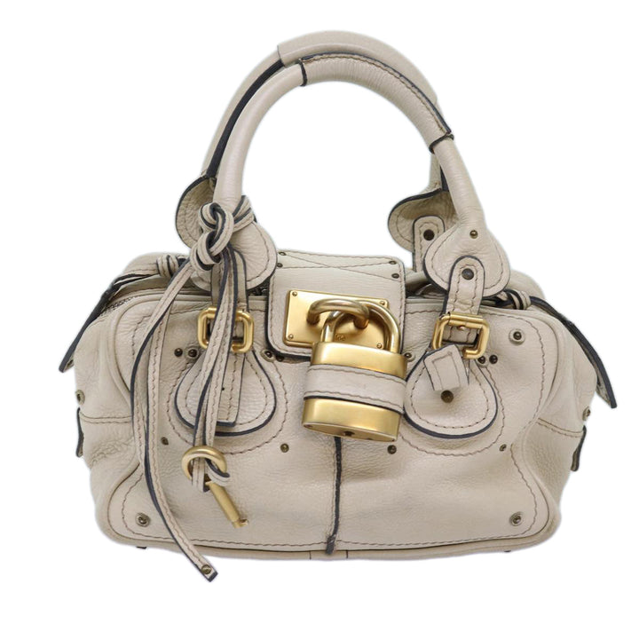 Chloe Paddington Hand Bag Leather White mr195