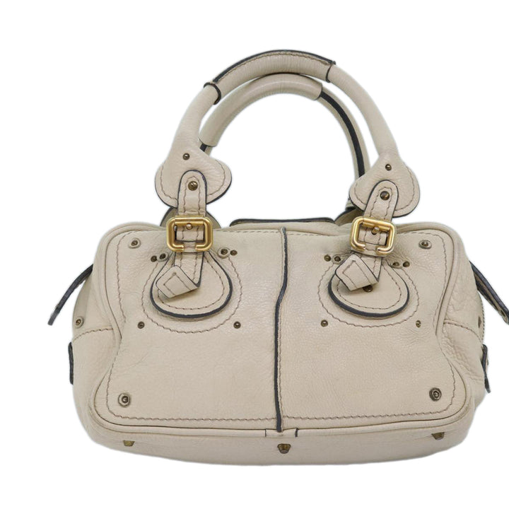 Chloe Paddington Hand Bag Leather White mr195