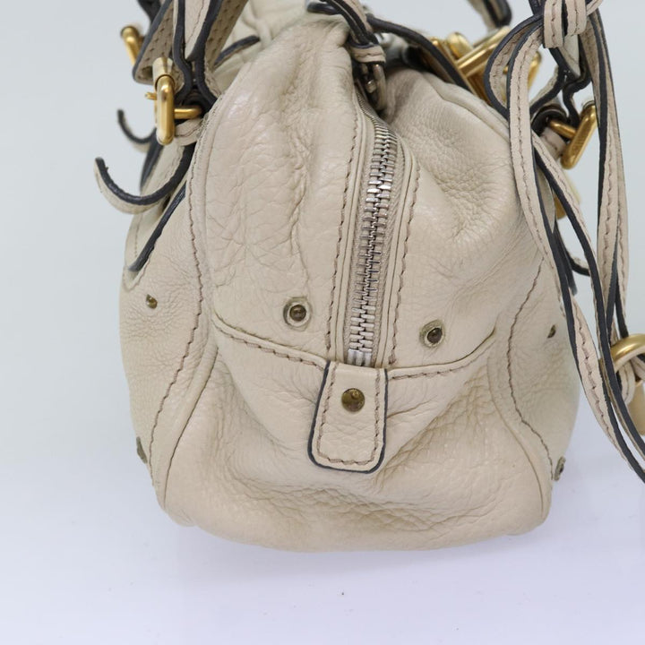 Chloe Paddington Hand Bag Leather White mr195
