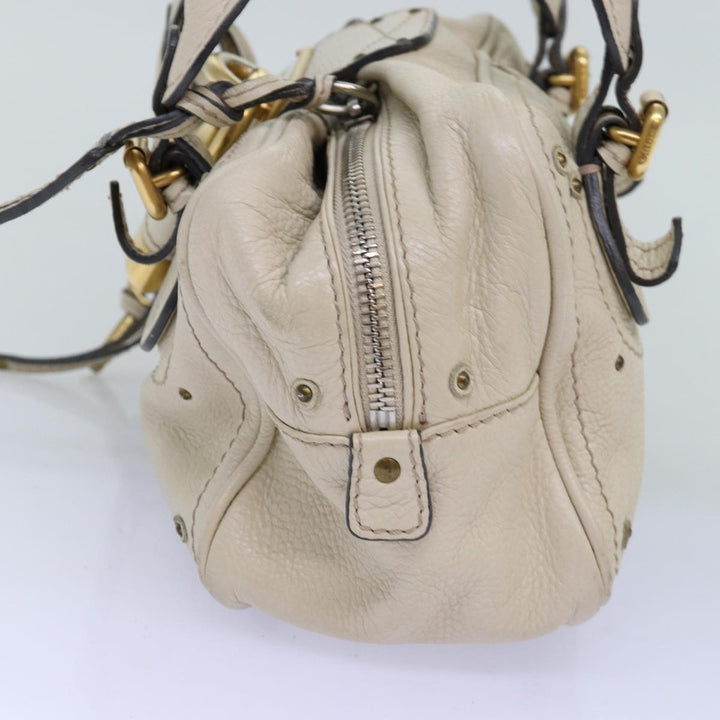 Chloe Paddington Hand Bag Leather White mr195