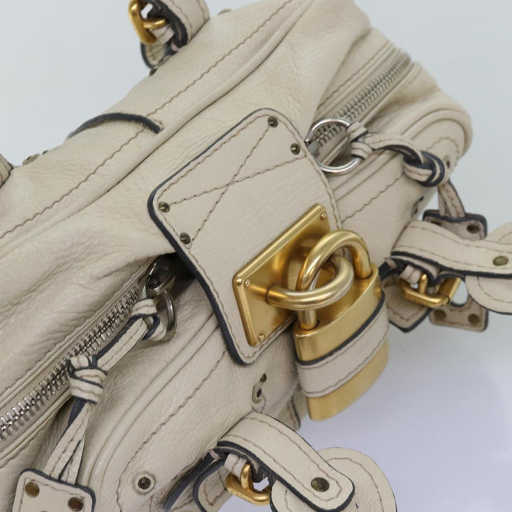 Chloe Paddington Hand Bag Leather White mr195