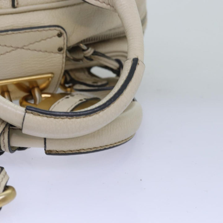Chloe Paddington Hand Bag Leather White mr195