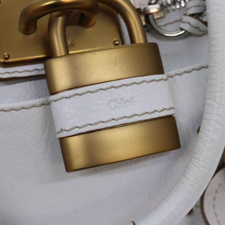 Chloe Paddington Hand Bag Leather White mr196