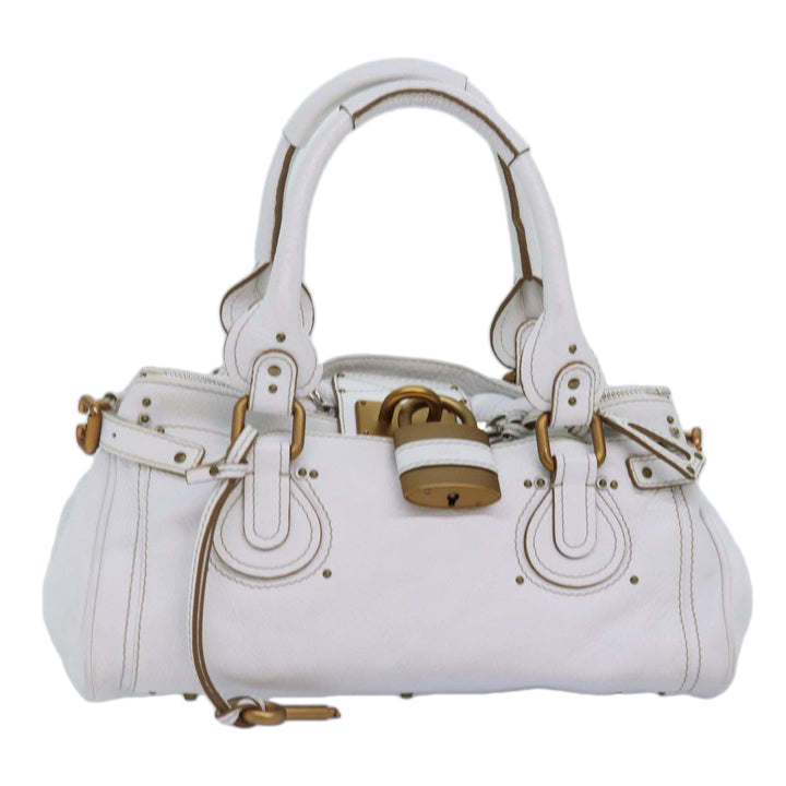 Chloe Paddington Hand Bag Leather White mr196