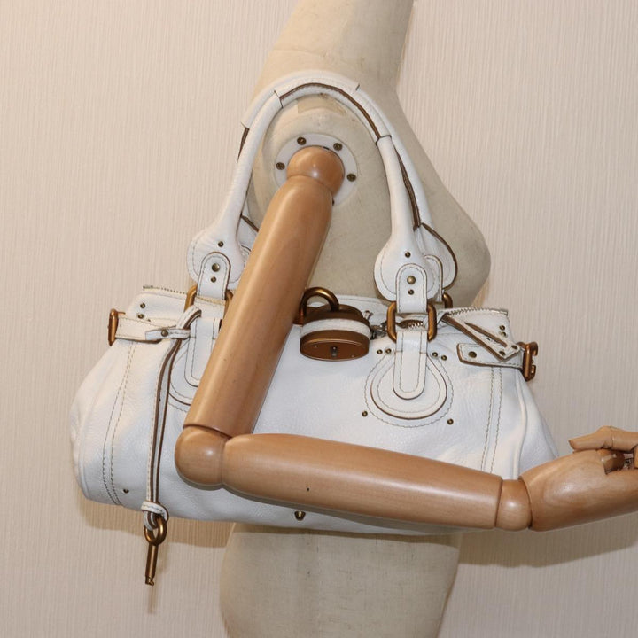 Chloe Paddington Hand Bag Leather White mr196