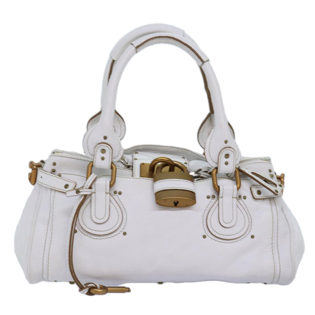 Chloe Paddington Hand Bag Leather White mr196