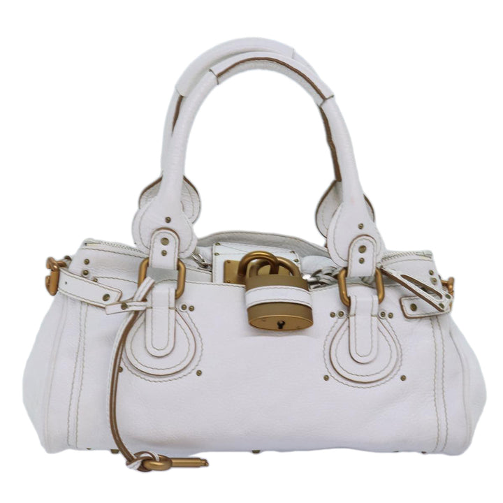Chloe Paddington Hand Bag Leather White mr196