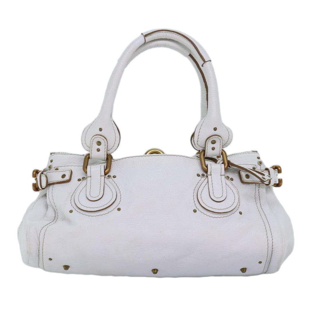 Chloe Paddington Hand Bag Leather White mr196