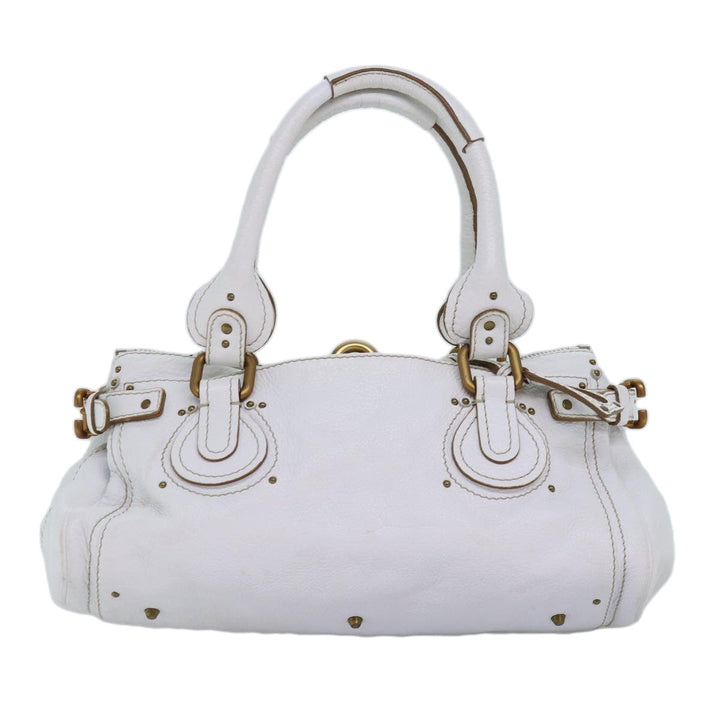 Chloe Paddington Hand Bag Leather White mr196