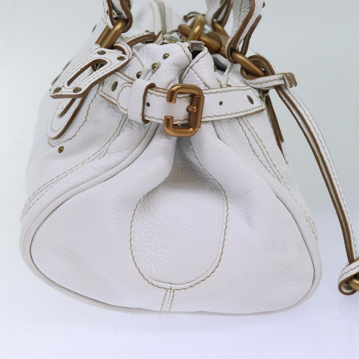 Chloe Paddington Hand Bag Leather White mr196