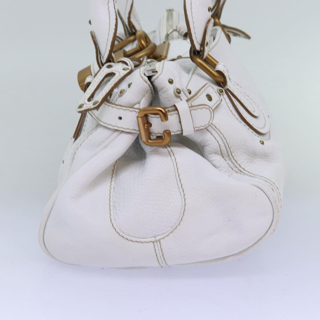 Chloe Paddington Hand Bag Leather White mr196