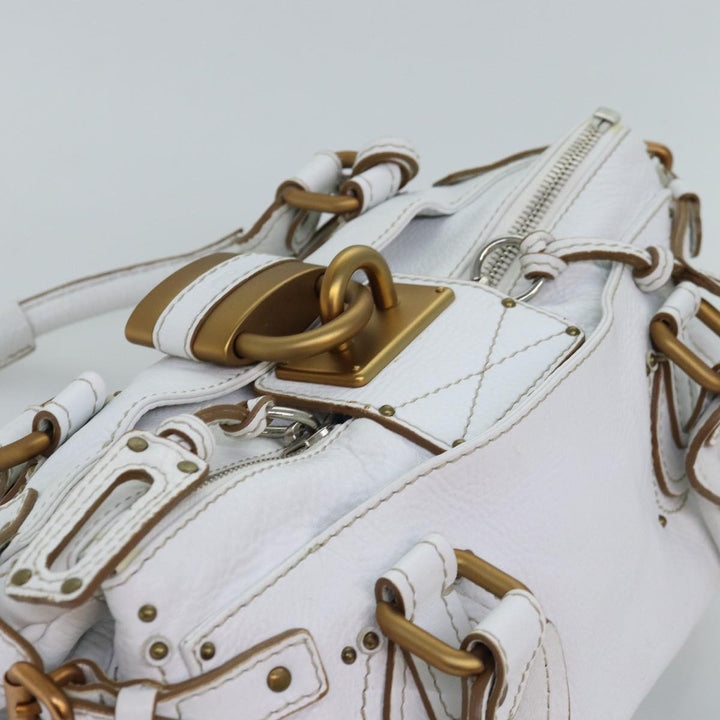 Chloe Paddington Hand Bag Leather White mr196