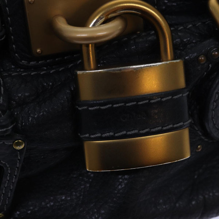 Chloe Paddington Hand Bag Leather Black mr200