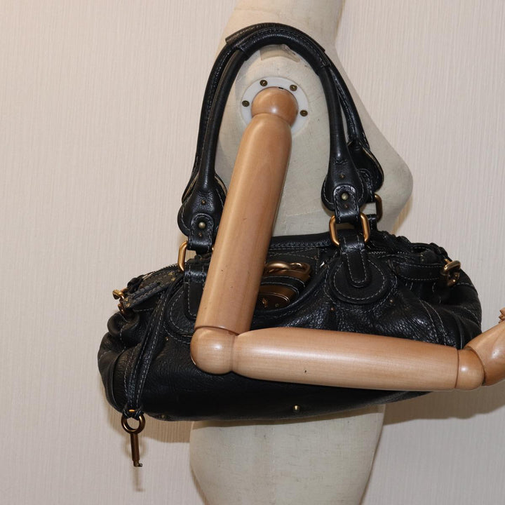 Chloe Paddington Hand Bag Leather Black mr200