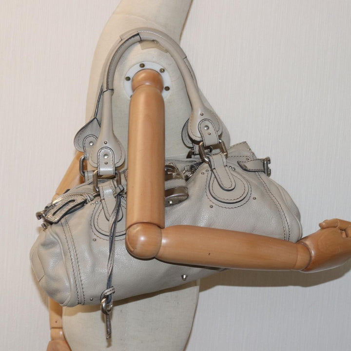 Chloe Paddington Hand Bag Leather Ivory mr225