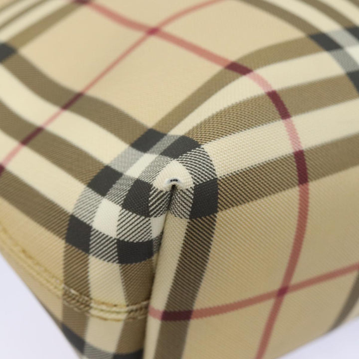 Burberry Nova Check Shoulder Bag PVC Leather Beige Auth mr252