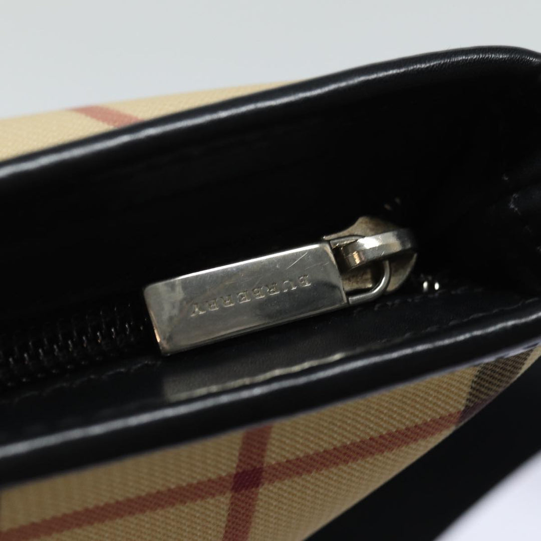 Burberry Nova Check Shoulder Bag PVC Leather Beige Auth mr252