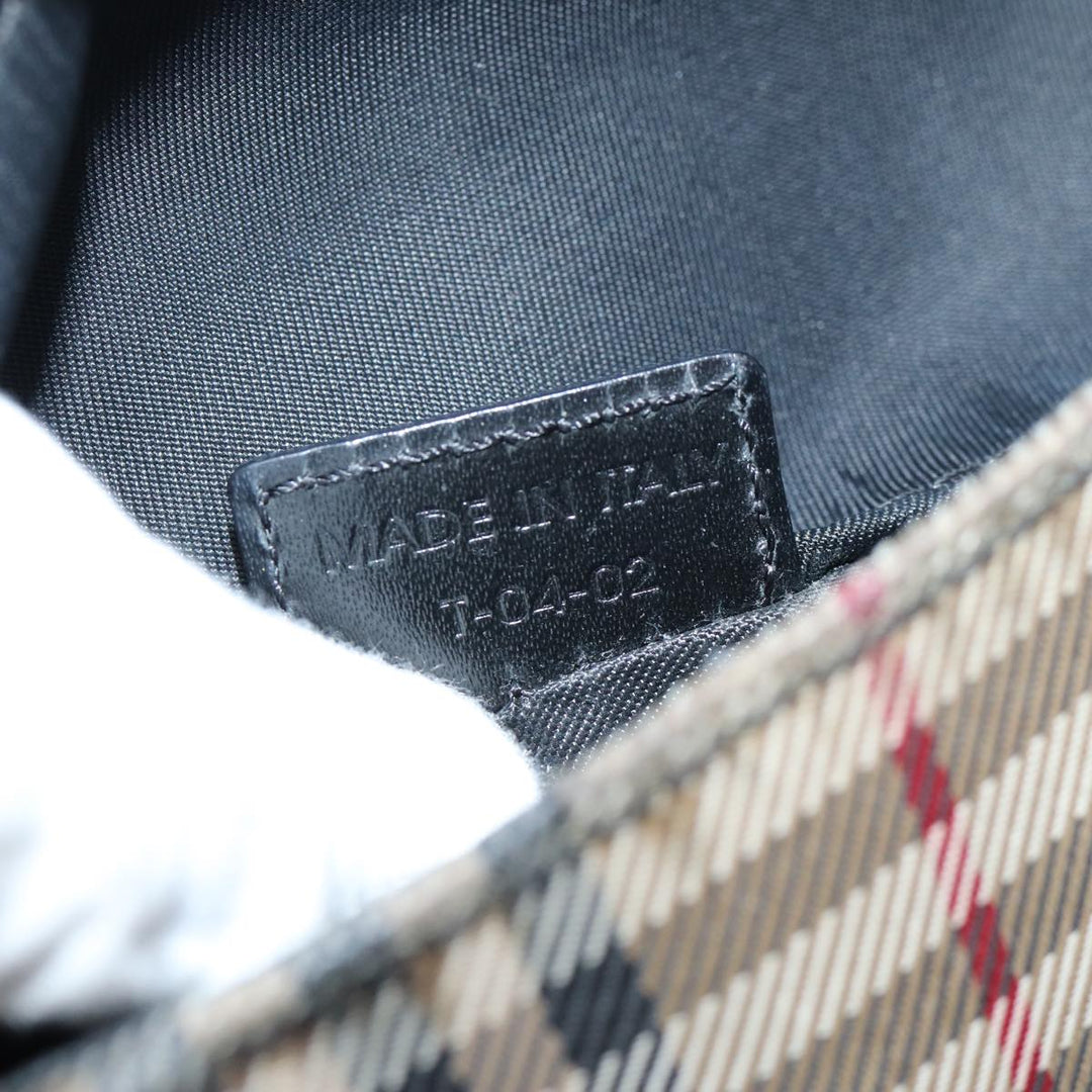 Burberry Nova Check Shoulder Bag Nylon Beige Black Auth mr272