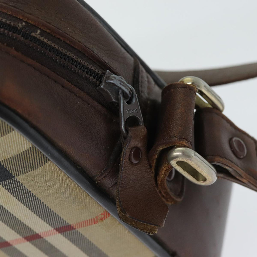 BurberrySs Nova Check Shoulder Bag Canvas Beige Auth mr273