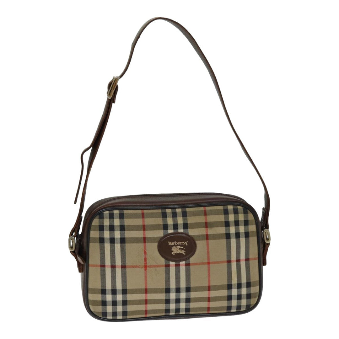 BurberrySs Nova Check Shoulder Bag Canvas Beige Auth mr273