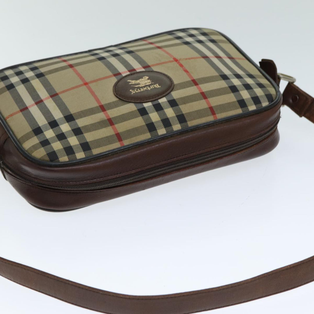 BurberrySs Nova Check Shoulder Bag Canvas Beige Auth mr273