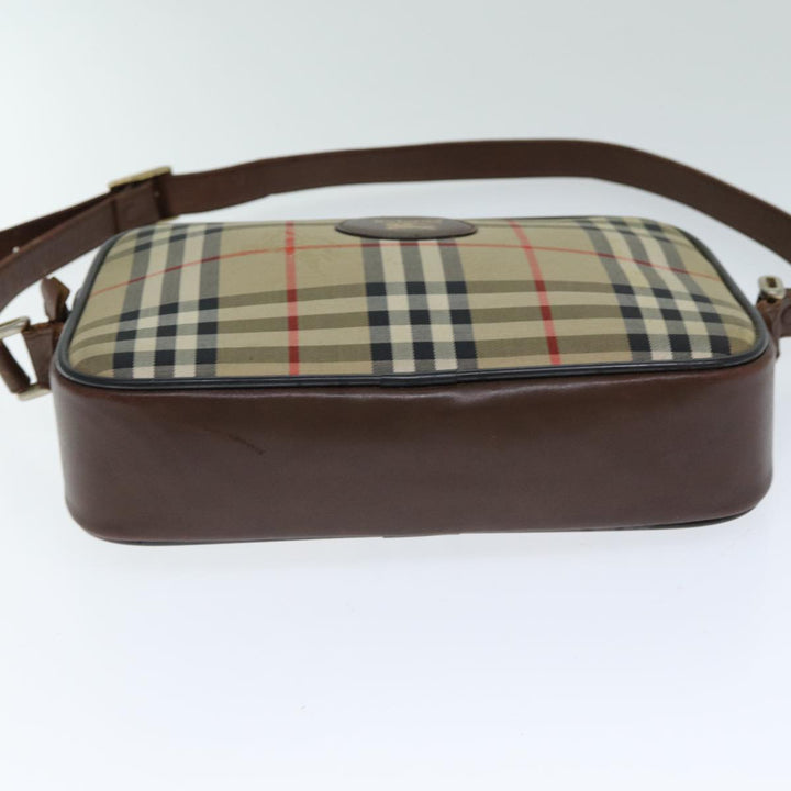 BurberrySs Nova Check Shoulder Bag Canvas Beige Auth mr273