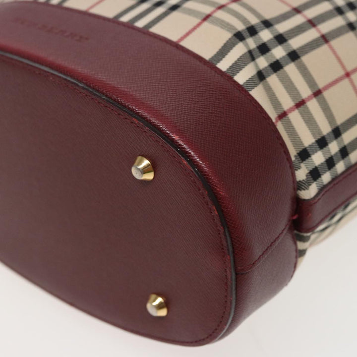Burberry Nova Check Tote Bag Canvas Beige Auth mr278
