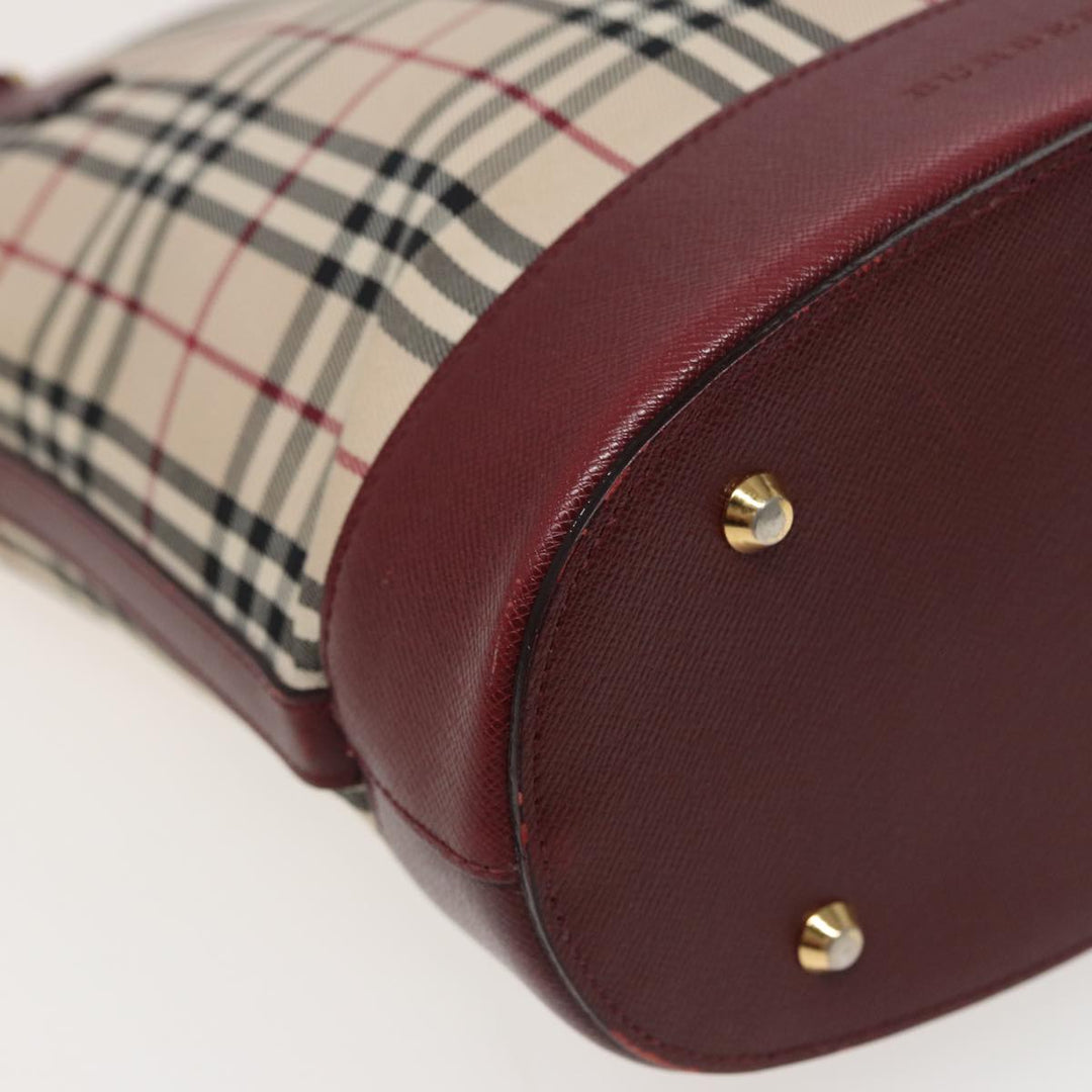 Burberry Nova Check Tote Bag Canvas Beige Auth mr278