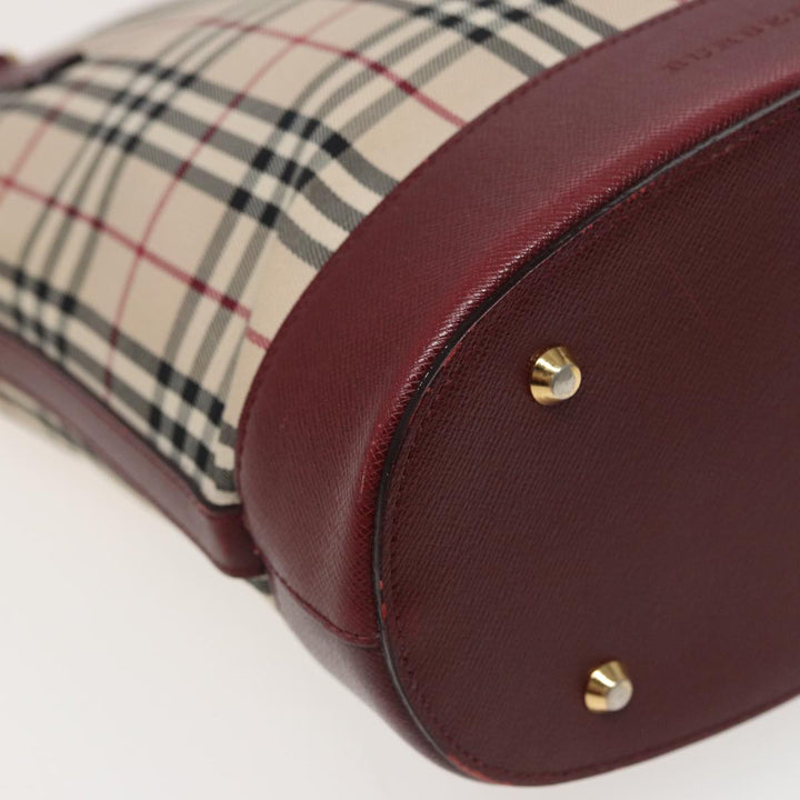 Burberry Nova Check Tote Bag Canvas Beige Auth mr278