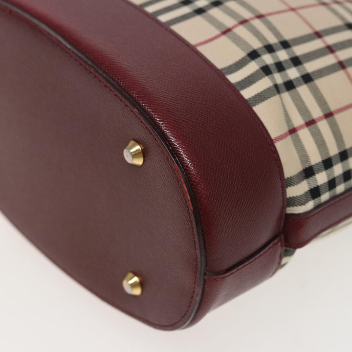 Burberry Nova Check Tote Bag Canvas Beige Auth mr278