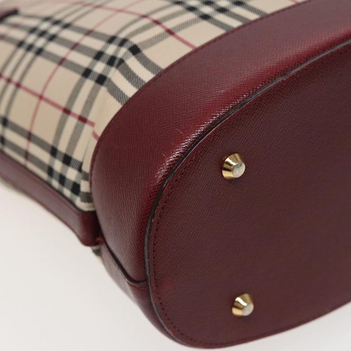 Burberry Nova Check Tote Bag Canvas Beige Auth mr278
