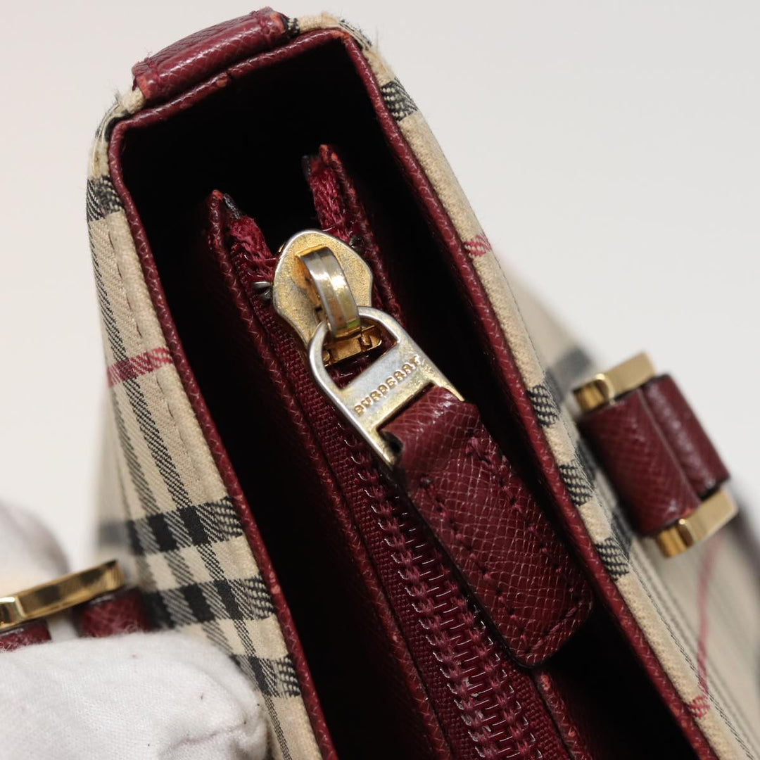 Burberry Nova Check Tote Bag Canvas Beige Auth mr278