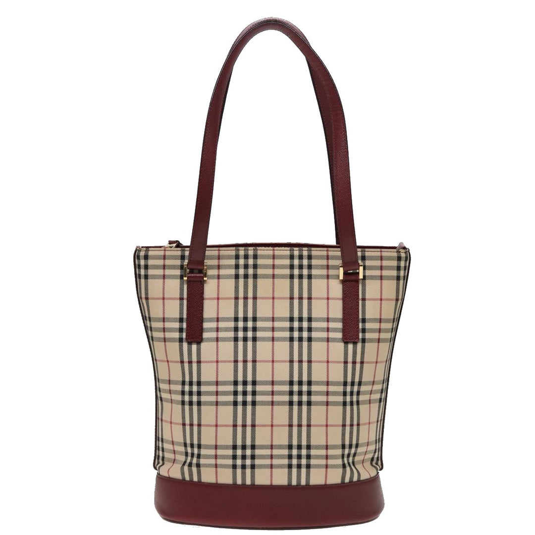 Burberry Nova Check Tote Bag Canvas Beige Auth mr278