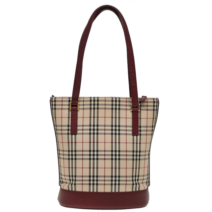 Burberry Nova Check Tote Bag Canvas Beige Auth mr278