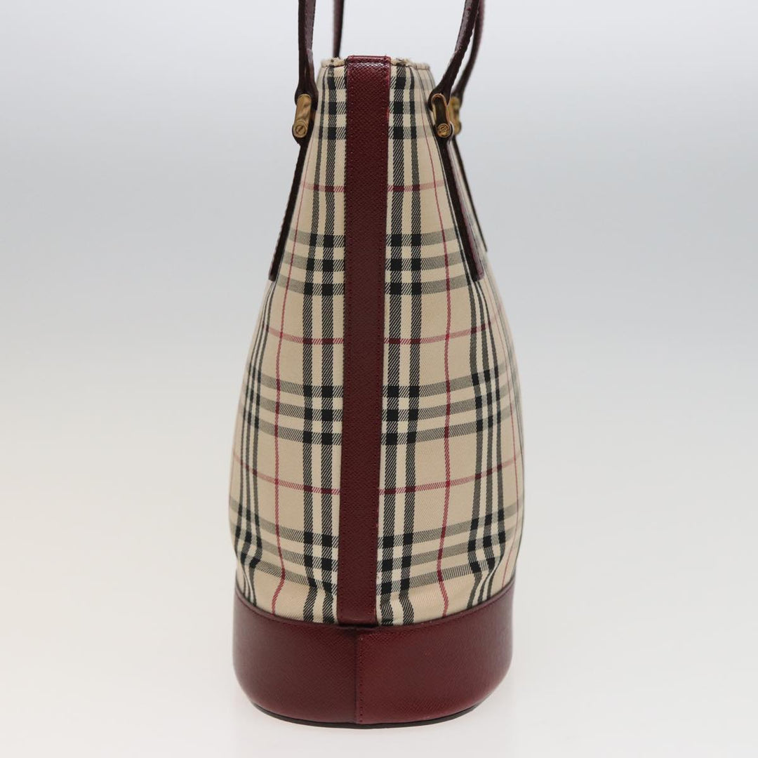 Burberry Nova Check Tote Bag Canvas Beige Auth mr278
