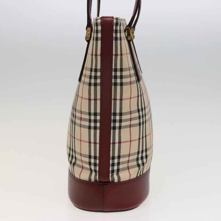 Burberry Nova Check Tote Bag Canvas Beige Auth mr278