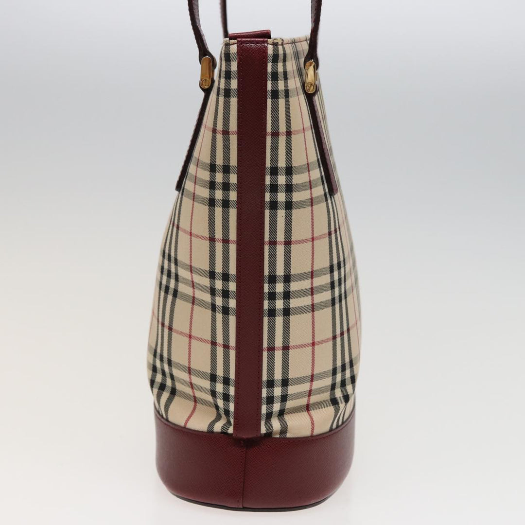 Burberry Nova Check Tote Bag Canvas Beige Auth mr278