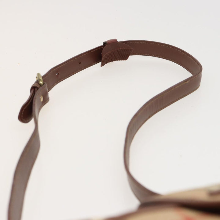 BurberrySs Nova Check Shoulder Bag PVC Leather Beige Auth mr288