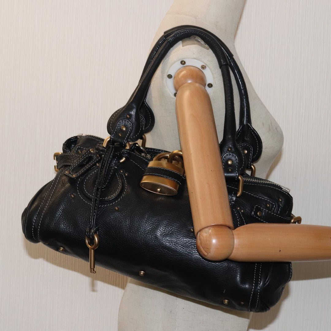 Chloe Paddington Hand Bag Leather Black mr299