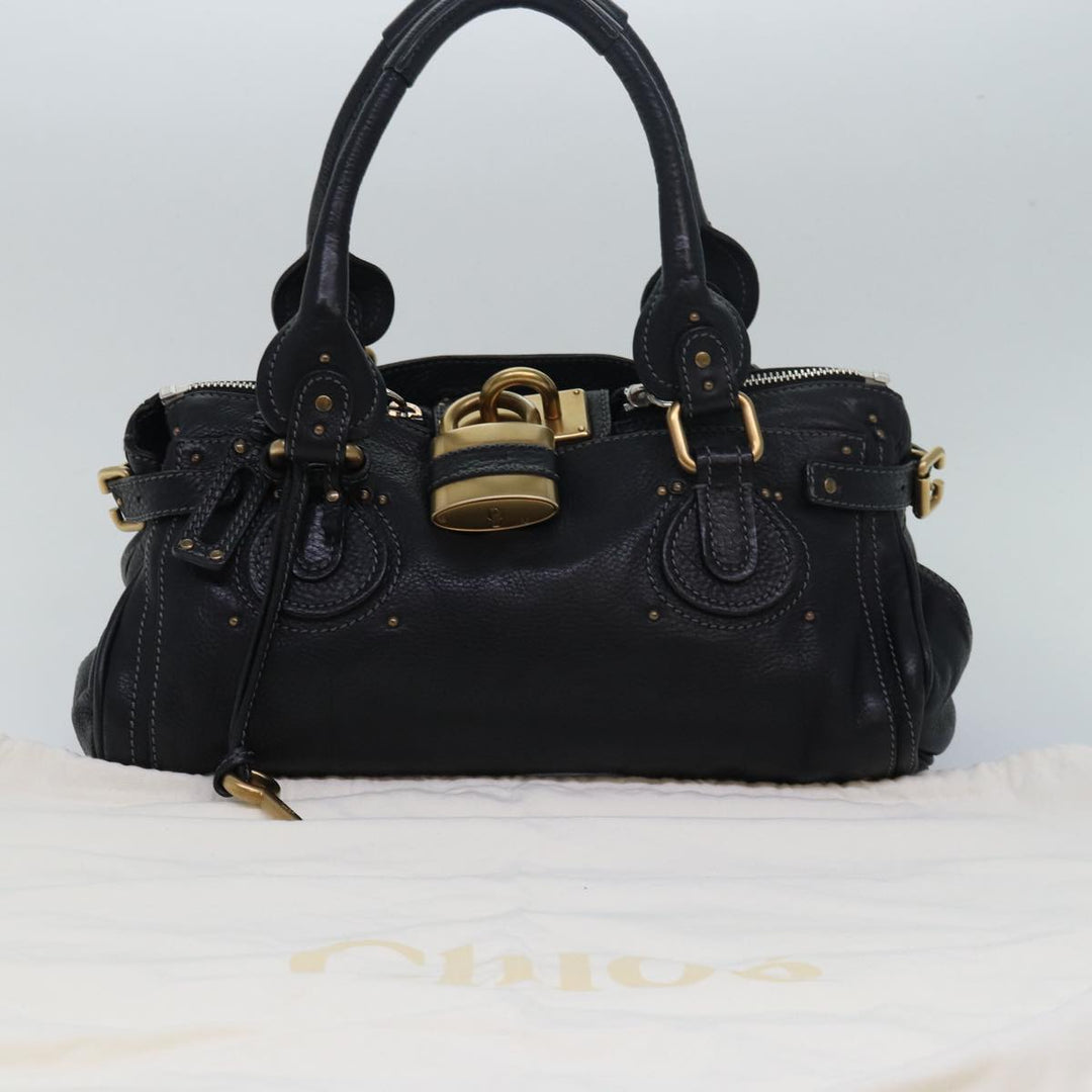 Chloe Paddington Hand Bag Leather Black mr299